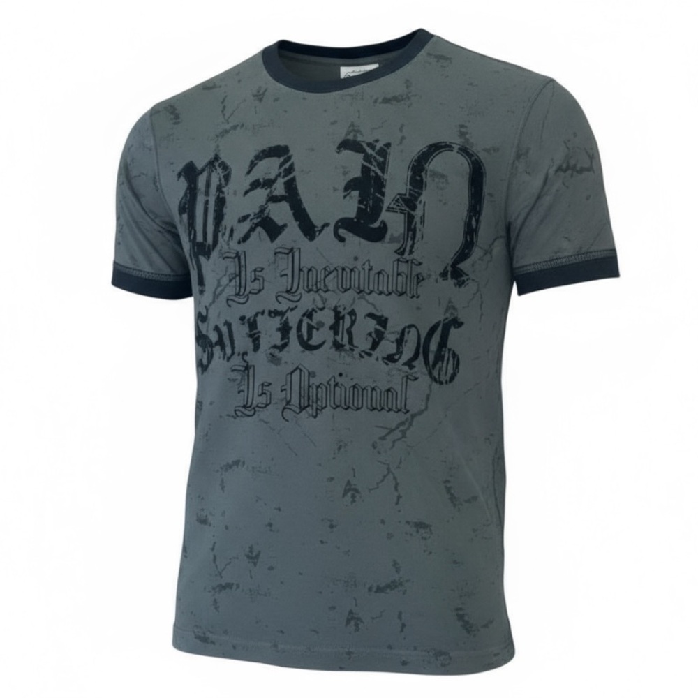 ⚔️ Blac Label “Pain Is Inevitable” Gothic Tee L 👁 Grunge Studded Back